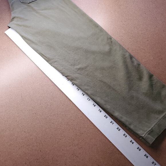 Levis Utility Chino Pants Women 25 Green Patch Pockets Stretch Slim Straight - Picture 8 of 12